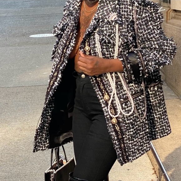 Mixed Media Tweed Coat⚜️ - Picture 5 of 6